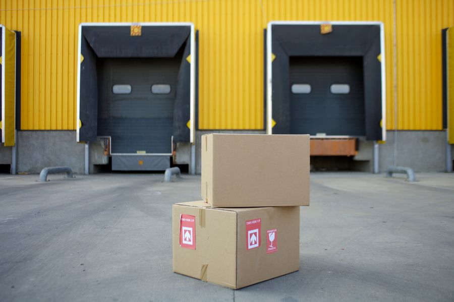 Outer packaging cartons prepared for shipping and distribution